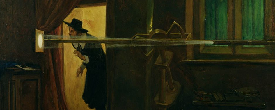 Horrocks observing the 1639 transit of Venus by Eyre Crowe. Public Domain.