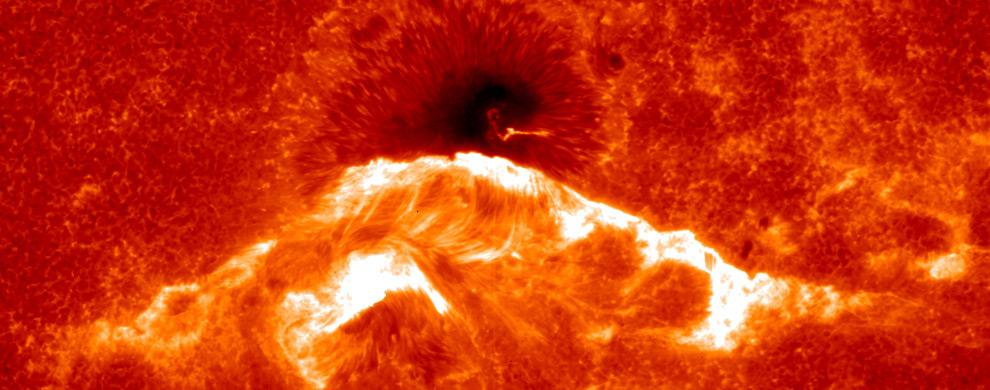 A solar flare captured by the Solar Optical Telescope on board the Hinode spacecraft, on December 13th, 2006. Credit: JAXA/NASA Hinode.